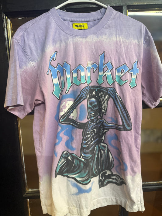 Market Killing The Game Glow In The Dark Tee size small featuring a striking skeleton graphic