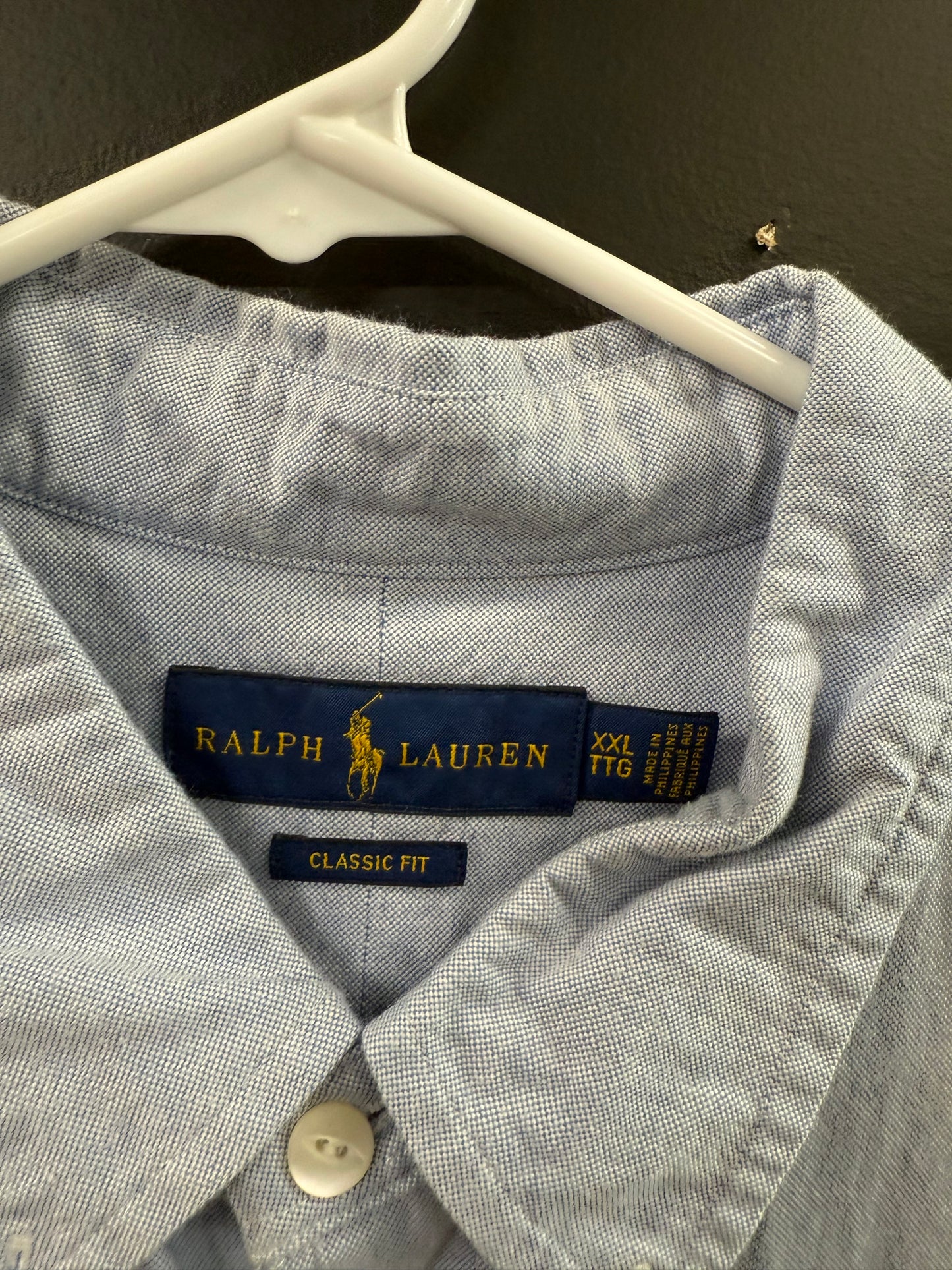 Light Blue Polo Ralph Lauren classic-fit short-sleeve button-down shirt size xxl