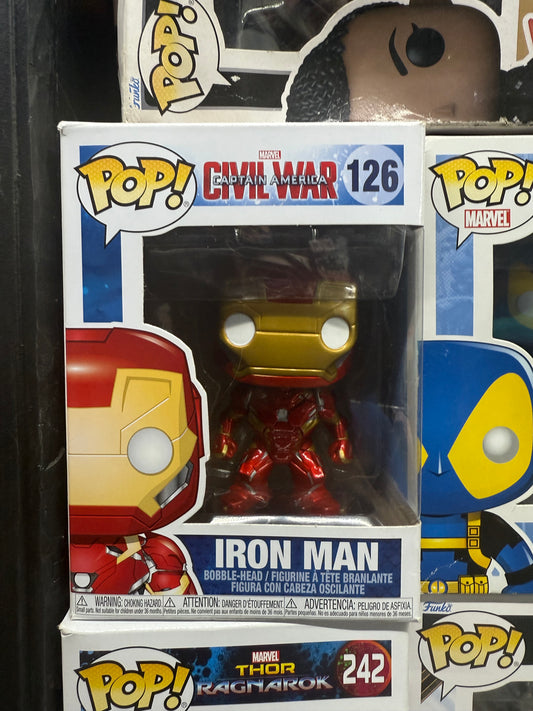 Funko Pop! Marvel: Captain America Civil War - Iron Man #126 vinyl figure.