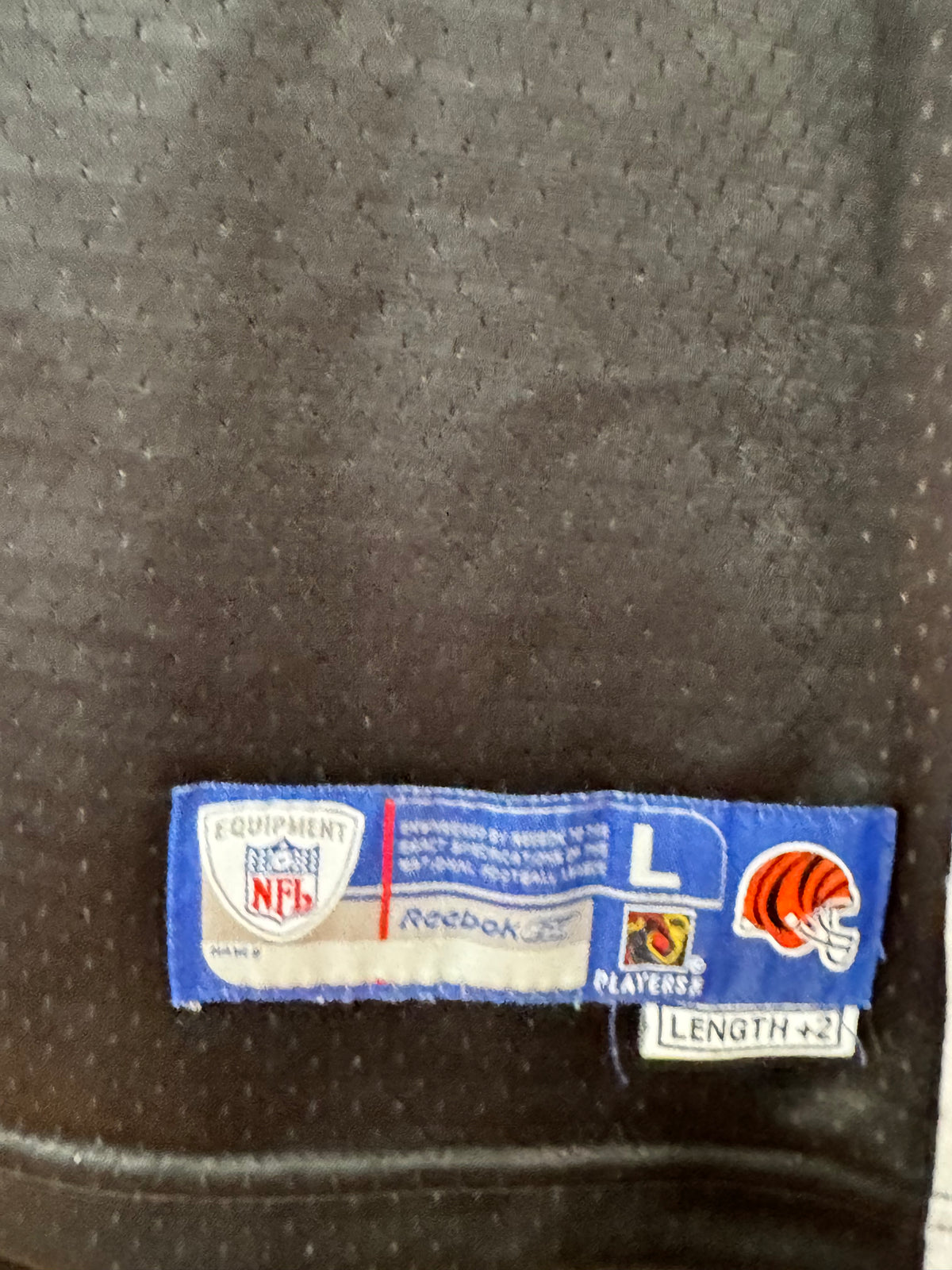 Vintage Reebok NFL Equipment Cincinnati Bengals #85 Chad Johnson (Ochocinco) black jersey size L