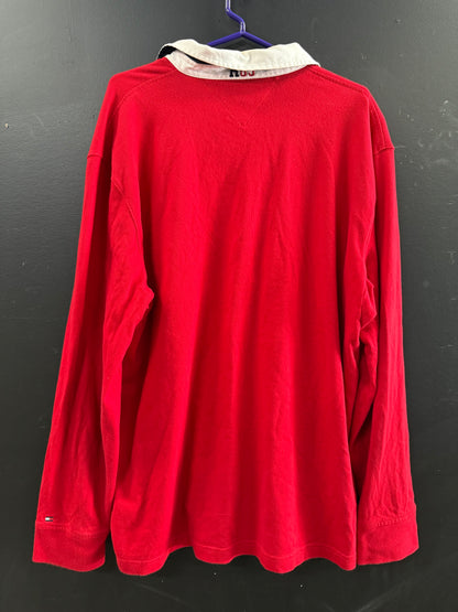 Red Long-sleeve Tommy Hilfiger rugby shirt size xl