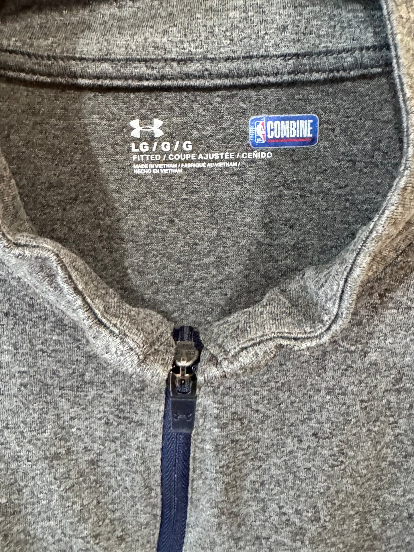 Gray Under Armour Washington Wizards NBA Combine quarter-zip pullover size large