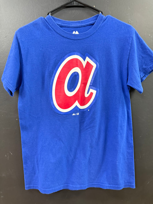 Royal Blue Majestic Atlanta Braves Cooperstown Collection t-shirt size small