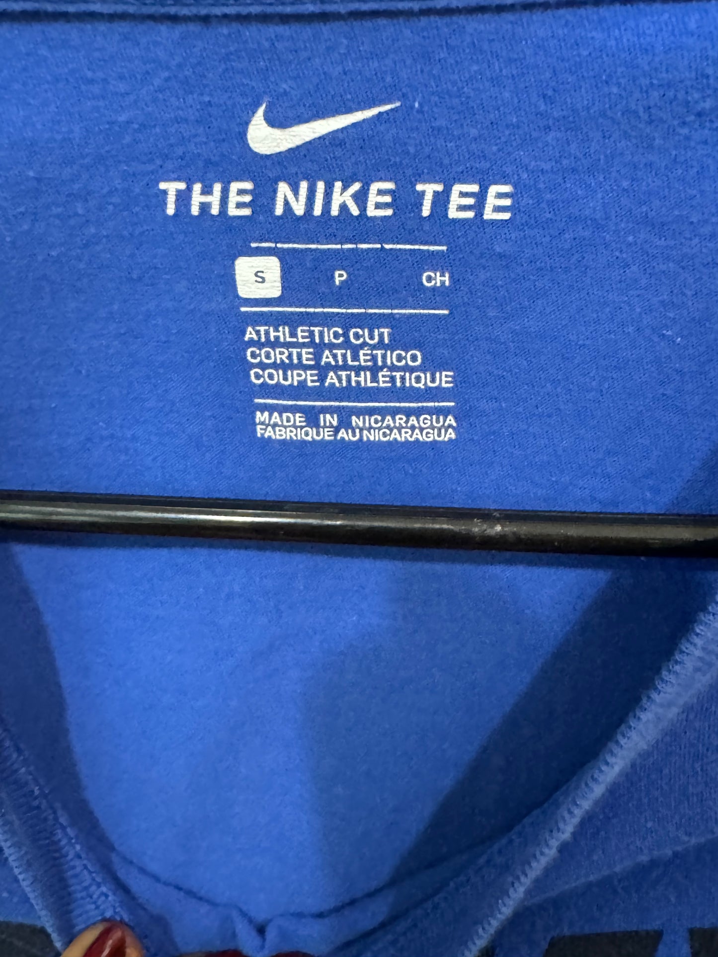 Blue Nike "Make Plays Not Excuses" graphic t-shirt size small